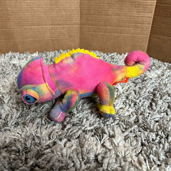 Wild Republic Tie Dye Iguana Chameleon Lizard Rainbow Plush Stuffed Animal - Picture 5 of 9